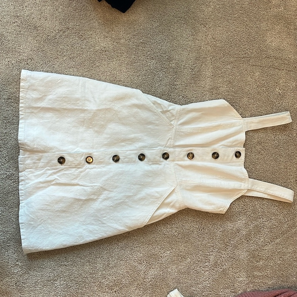 White Button Up Mini Dress